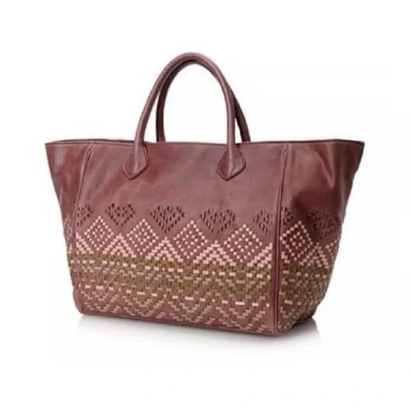 Isabella fiore woven leather tote bag - Picture 1 of 16